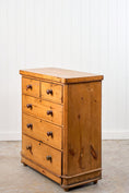 Load image into Gallery viewer, 19th Century Pine 2 Over 3 Chest with Wooden Knobs
