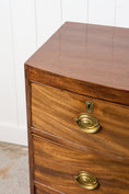 Load image into Gallery viewer, Regency Mahogany 2 Over 2 Bowfront Chest on Splay Feet (c. 1820)