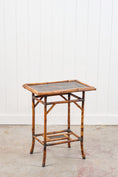 Load image into Gallery viewer, 19th Century Bamboo Side Table with Lacquered Top