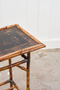 Load image into Gallery viewer, 19th Century Bamboo Side Table with Lacquered Top