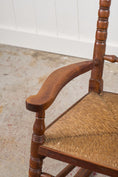 Load image into Gallery viewer, Antique English Bobbin Rocking Chair with Rush Seat