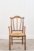 Load image into Gallery viewer, Arts & Crafts Chair with Carved Back (Elm + Rush)