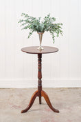 Load image into Gallery viewer, 19th Century Yew + Walnut Side Table w/ Ring Turned Pedestal