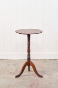 Load image into Gallery viewer, 19th Century Yew + Walnut Side Table w/ Ring Turned Pedestal
