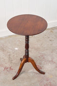 Load image into Gallery viewer, 19th Century Yew + Walnut Side Table w/ Ring Turned Pedestal