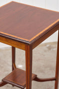 Load image into Gallery viewer, Square Edwardian Two-Tier Side Table