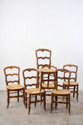 Load image into Gallery viewer, SET of 6 | Antique French Rush Ladder Back Chairs