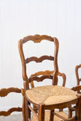 Load image into Gallery viewer, SET of 6 | Antique French Rush Ladder Back Chairs