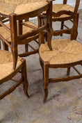 Load image into Gallery viewer, SET of 6 | Antique French Rush Ladder Back Chairs