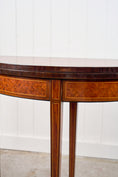 Load image into Gallery viewer, French Parquet Demilune Card Table (c. 1900)