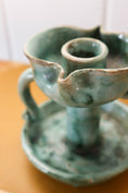 Load image into Gallery viewer, Vintage Handmade Italian Green Handled Candle Holder by Vietri