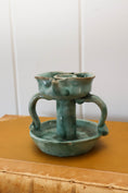 Load image into Gallery viewer, Vintage Handmade Italian Green Handled Candle Holder by Vietri