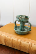 Load image into Gallery viewer, Vintage Handmade Italian Green Handled Candle Holder by Vietri