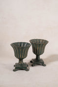Load image into Gallery viewer, PAIR | Antique French Petite Cast Iron Fluted Urns