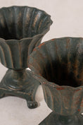 Load image into Gallery viewer, PAIR | Antique French Petite Cast Iron Fluted Urns