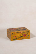 Load image into Gallery viewer, Vintage Hand Painted Mustard + Floral Box