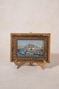 Load image into Gallery viewer, Antique French Oil on Board of Boats in Harbor