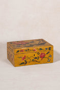 Load image into Gallery viewer, Vintage Hand Painted Mustard + Floral Box