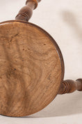 Load image into Gallery viewer, Antique Elmwood Milking Stool with Turned Legs