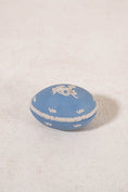 Load image into Gallery viewer, Wedgwood Blue Jasperware Cherub Egg Trinket Box