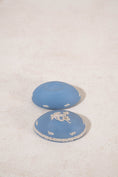 Load image into Gallery viewer, Wedgwood Blue Jasperware Cherub Egg Trinket Box