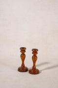 Load image into Gallery viewer, PAIR of 19th Century Satinwood 5.75"H Candlesticks