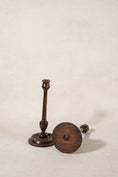 Load image into Gallery viewer, PAIR of 19th Century Turned Wood 10"H Candlesticks (c. 1880)