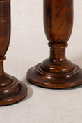 Load image into Gallery viewer, PAIR of Antique English Oak Turned 10.75"H Candlesticks
