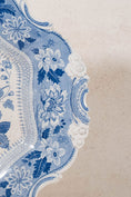 Load image into Gallery viewer, 18th Century English Transferware Blue + White Floral Platter with Unique Edge (c. 1780)