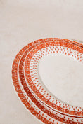 Load image into Gallery viewer, RARE | 44 Piece SET of Spode ‘Old Crow’ Orange/Coral Dishes (c. 1890)