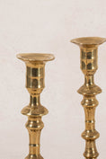 Load image into Gallery viewer, PAIR of 18th Century Petal Base Brass Candlesticks | 7.75"H