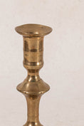 Load image into Gallery viewer, 18th Century Brass Seamed Petal Base 7.75"H Candlestick
