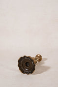 Load image into Gallery viewer, 18th Century Brass Seamed Petal Base 7.75"H Candlestick