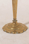 Load image into Gallery viewer, 18th Century Brass Seamed Petal Base 9.5"H Candlestick