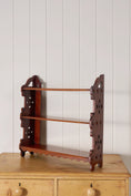 Load image into Gallery viewer, Petite Arts and Crafts 3-Tiered Walnut Wall Shelf (c. 1900)
