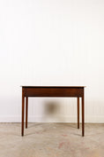 Load image into Gallery viewer, 19th Century English Mahogany Single Drawer Desk with Oval Brass Pulls
