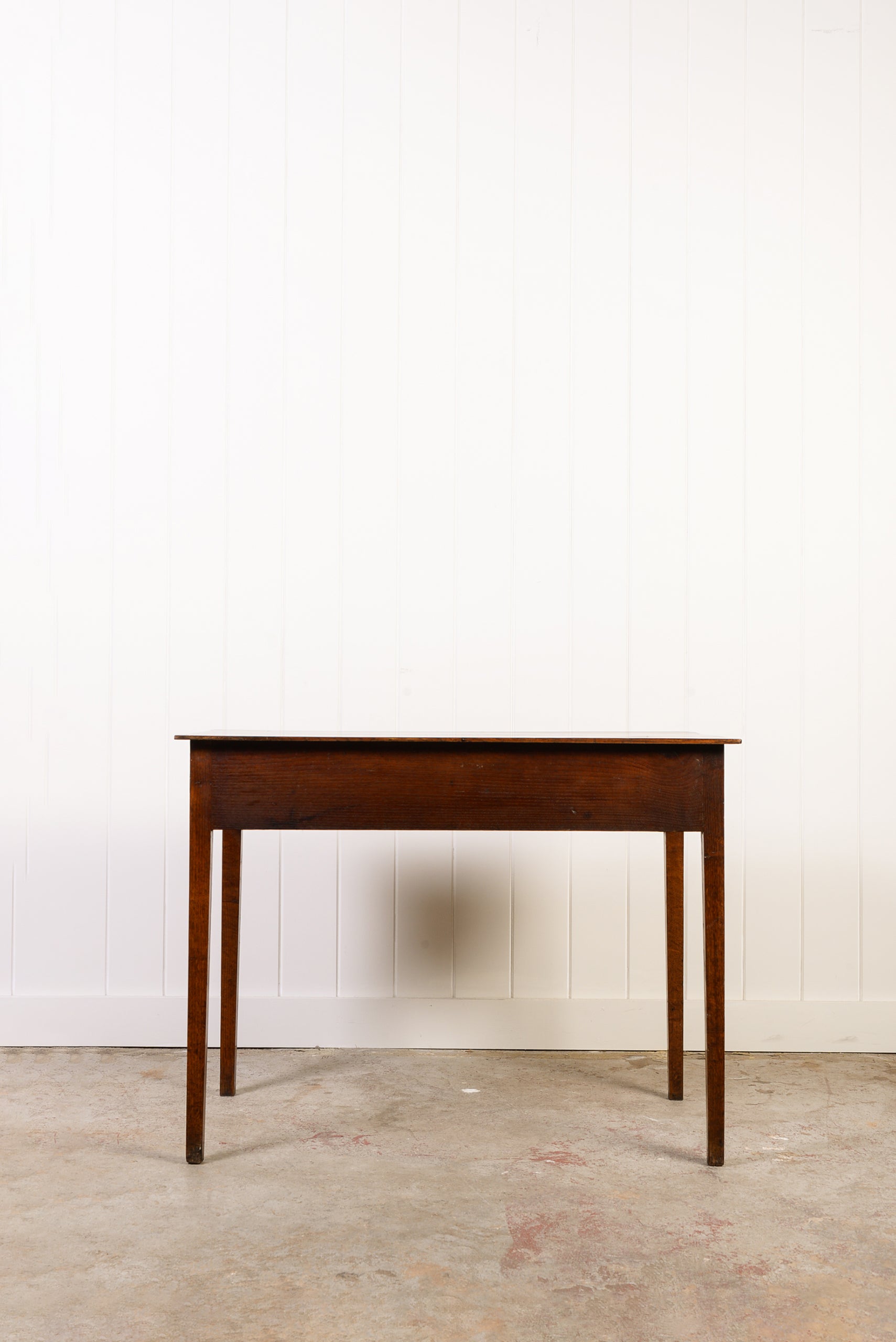 19th Century English Mahogany Single Drawer Desk with Oval Brass Pulls