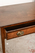 Load image into Gallery viewer, 19th Century English Mahogany Single Drawer Desk with Oval Brass Pulls

