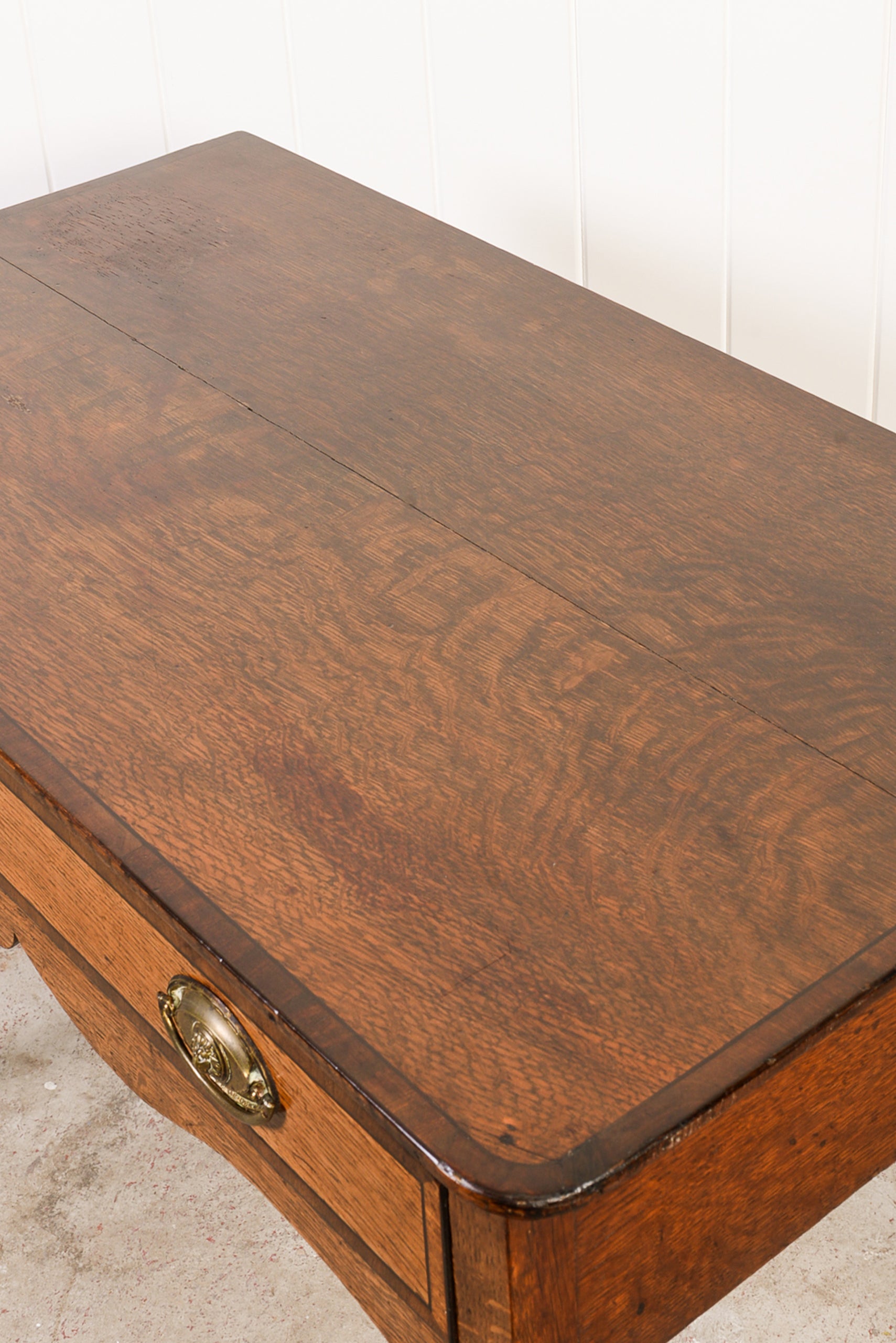 19th Century English Mahogany Single Drawer Desk with Oval Brass Pulls