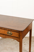Load image into Gallery viewer, 19th Century English Mahogany Single Drawer Desk with Oval Brass Pulls
