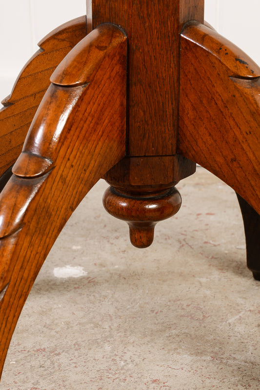 Round Mahogany Table with Star Inlay