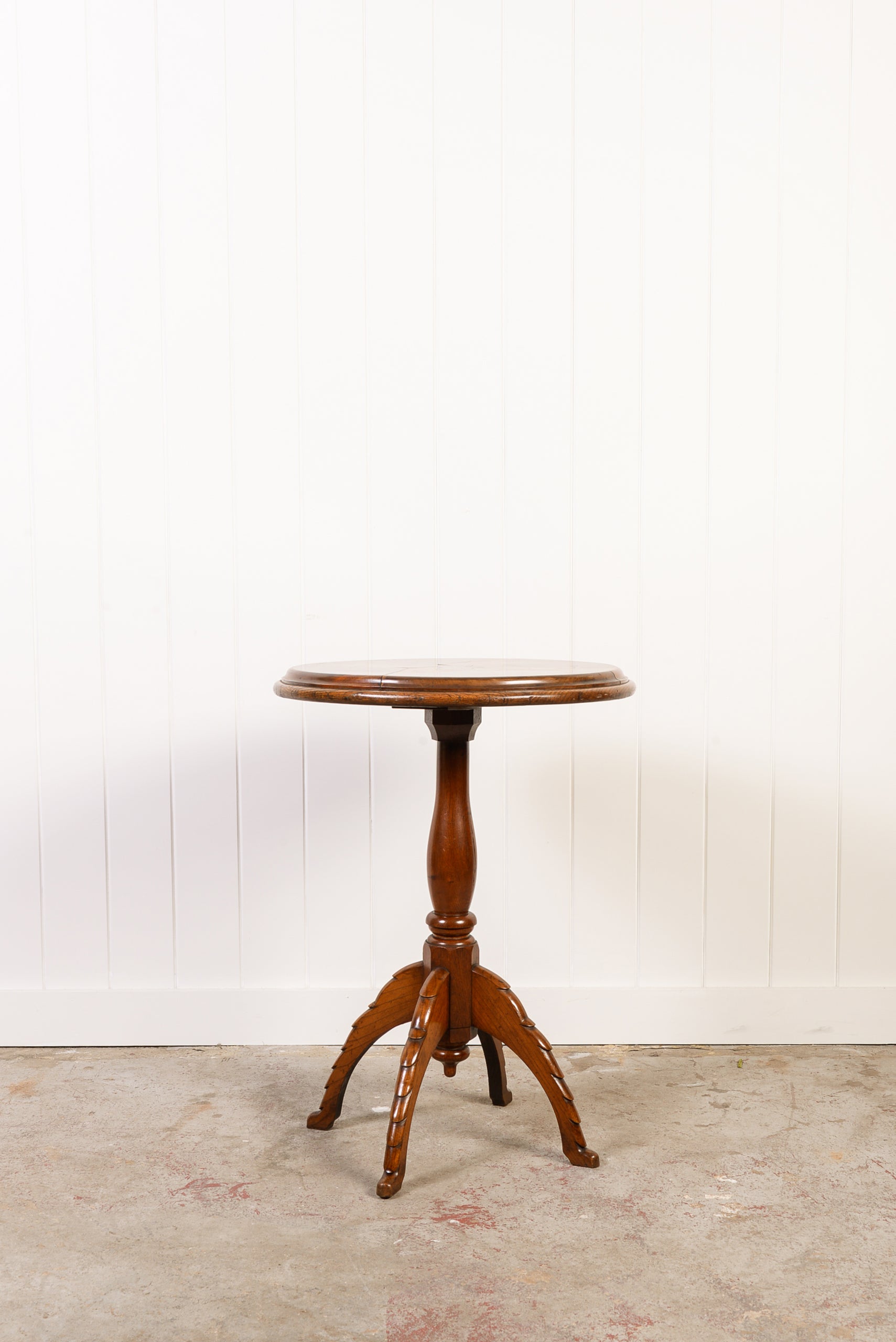Round Mahogany Table with Star Inlay