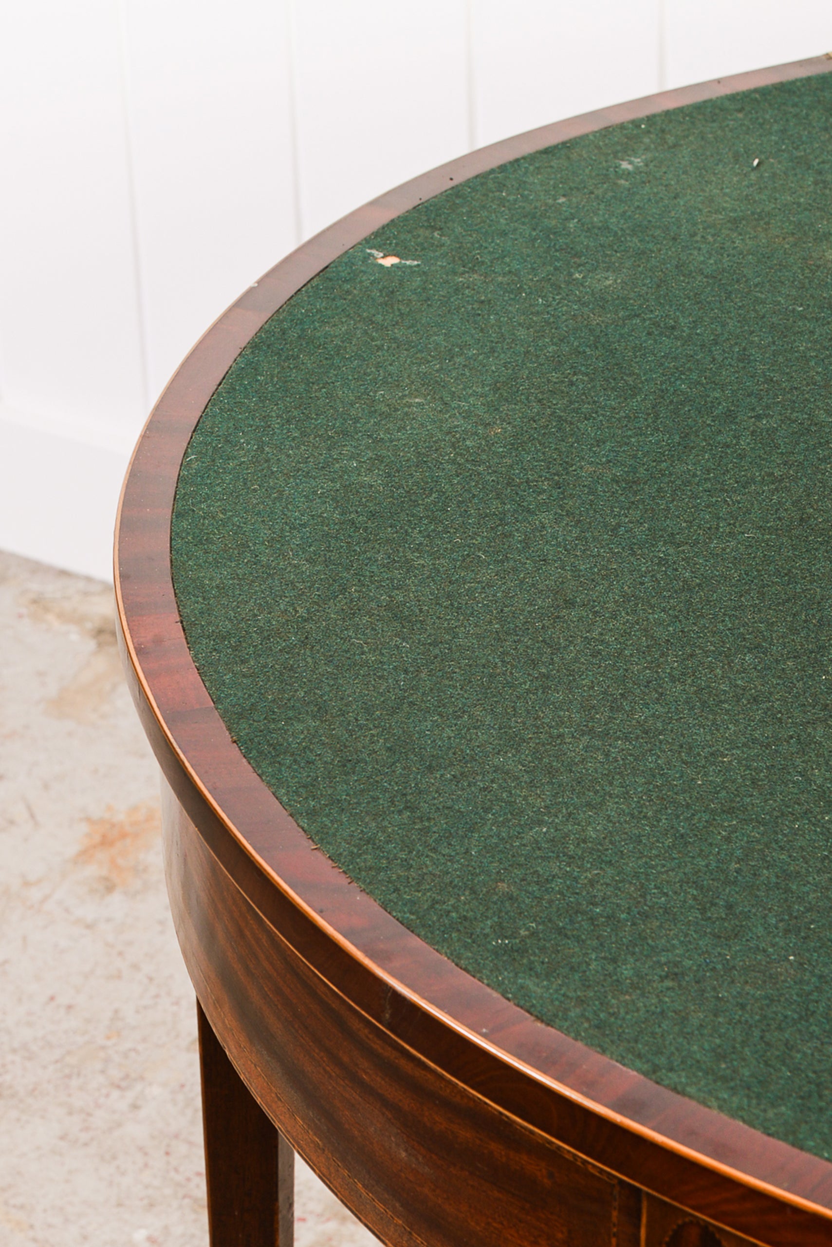 Georgian Mahogany Inlay Demilune Card Table