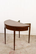 Load image into Gallery viewer, Georgian Mahogany Inlay Demilune Card Table
