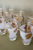 Load image into Gallery viewer, SET of 10 | Vintage Libbey Gold Leaf Frosted Glasses
