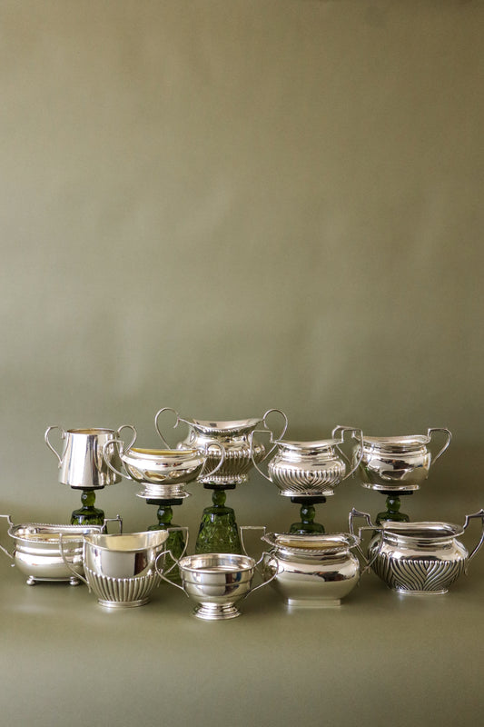 English Silver Plate Double Handle Sugar Bowl