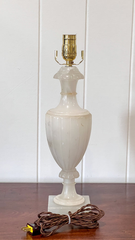 Vintage Italian Alabaster Lamp with Scalloped Crown (No. 6)