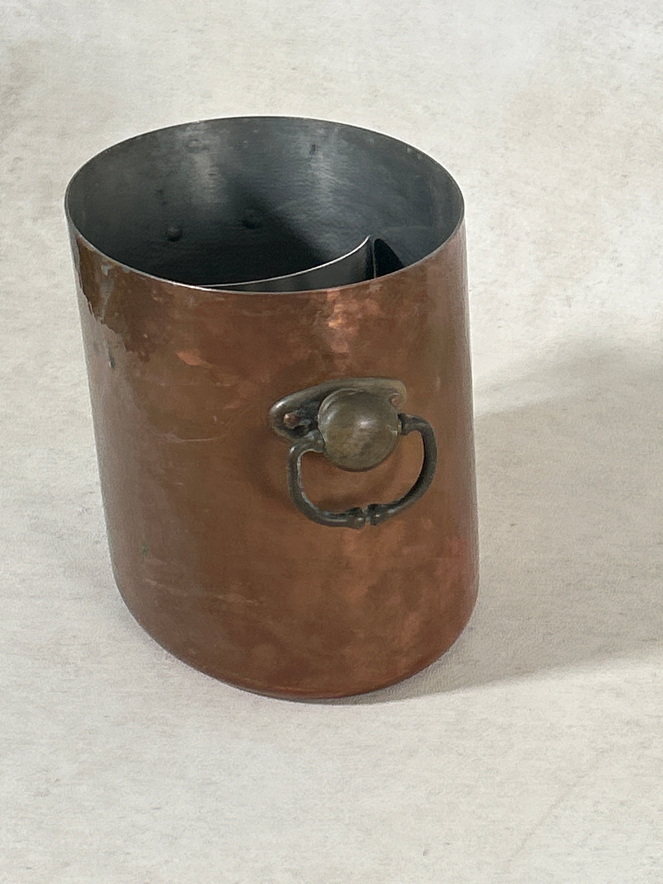 Vintage French Hammered Copper Two-Bottle Chiller