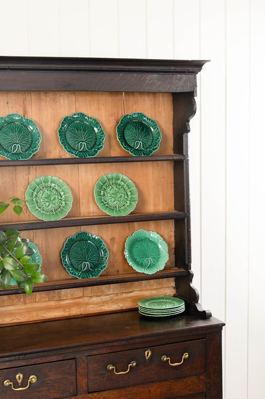 18th Century Oak Buffet + Plate Rack with Scalloped Detailing (c. 1770)