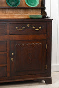 Load image into Gallery viewer, 18th Century Oak Buffet + Plate Rack with Scalloped Detailing (c. 1770)
